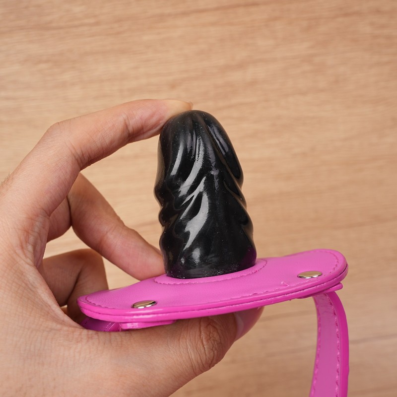 Open Oral Mouth Gag with 5cm Dildo Blowjob Rosy with Lock&key Bondage Sex Toy gallery