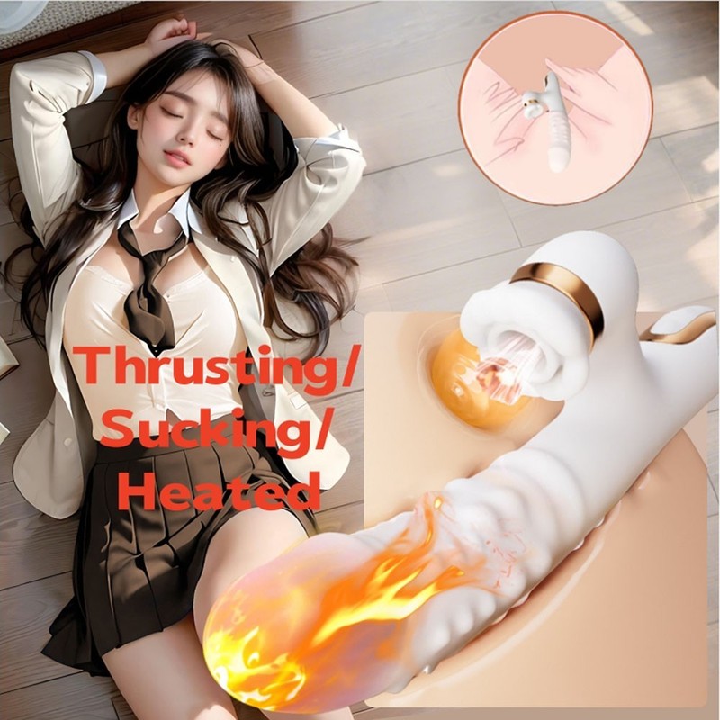 G-Spot Dildo Rabbit Vibrator Clit Massager Thrusting Rotating Sex Toys for Women