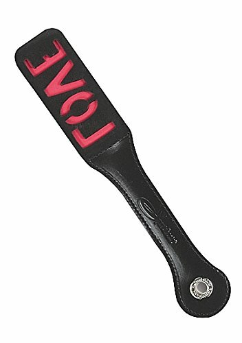 Leather Impression Paddle Love 12 Inch Black