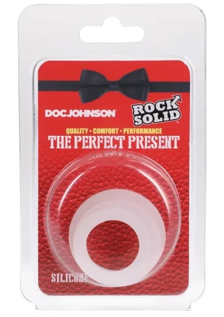 Doc Johnson Stretchable Silicone Rock Solid Perfect Present Frost, New