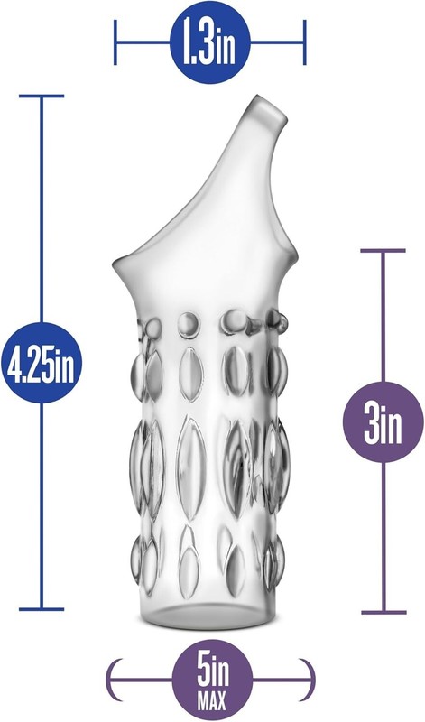 Eden 4.25&Prime; Long Stretchy Male Penis Enhancement Studded Ball Strap Sleeve Ring