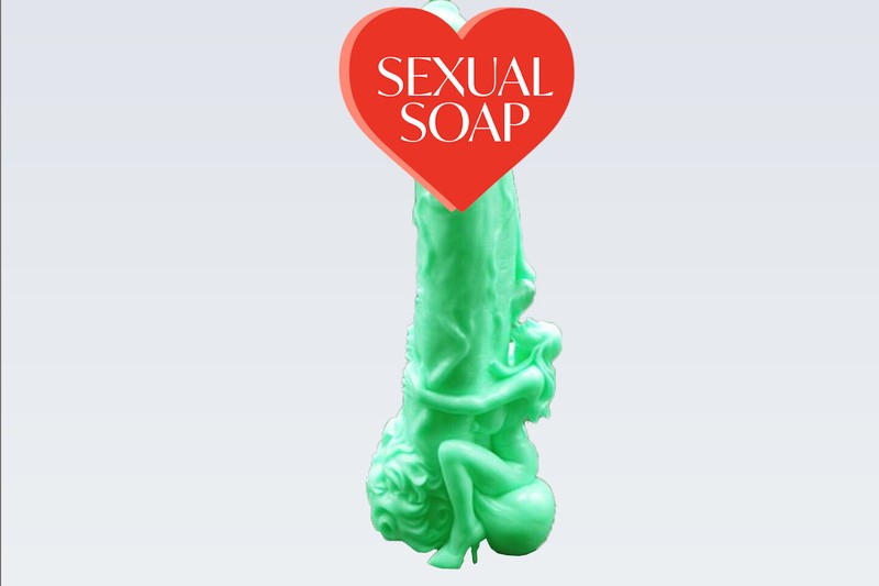 Lemongrass Sexy Woman Hold Penis Soap Bachelorette Party Gift Novelty Penis Soap