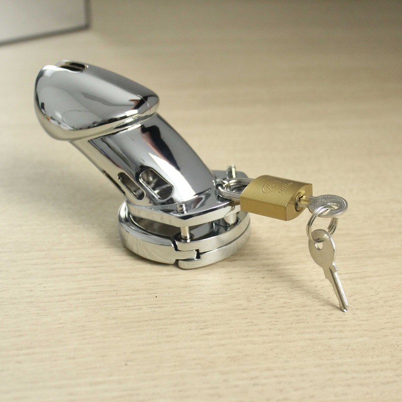 3 Size Rings Lockable With Lock Chastity Cage Metal Device For Males Sex Toys US gallery