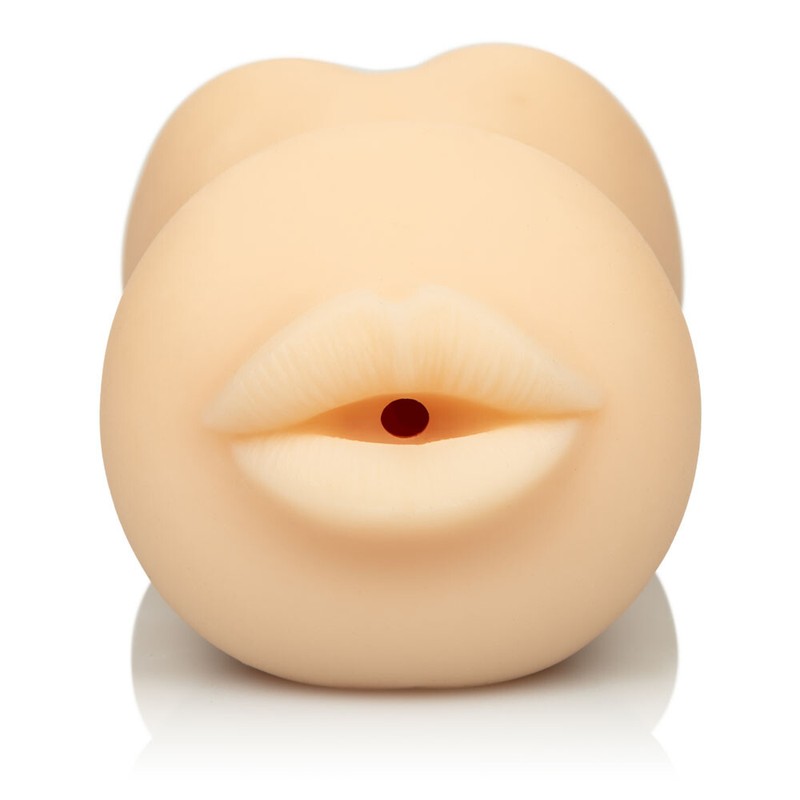 Cal Exotics Stroke It Mouth Ass Combo Masturbator Stroker Beige – Dual Entry