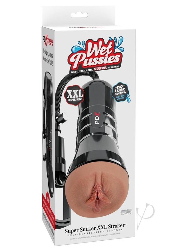 PDX Extreme Wet Pussies Super Sucker XXL Stroker – Caramel