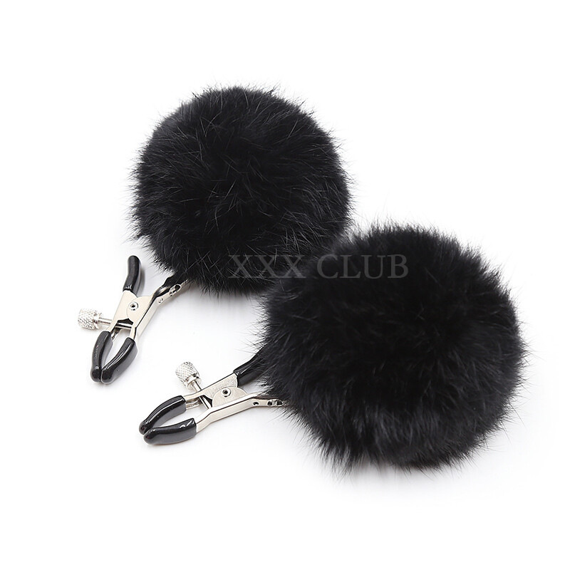 Furry Breast Nipple Clamps Clit Metal Clip SM Bondage Sex Toys for Women Bondage gallery