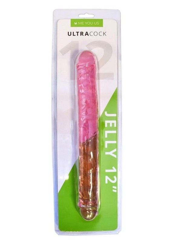 Me You Us Ultracock Jelly Double Ender 12in – Pink