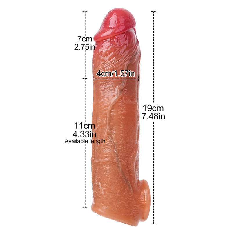 M/L Male Vibrating Penis Sleeve Sheath with10 Vibrating Modes Extender Sex Toys gallery