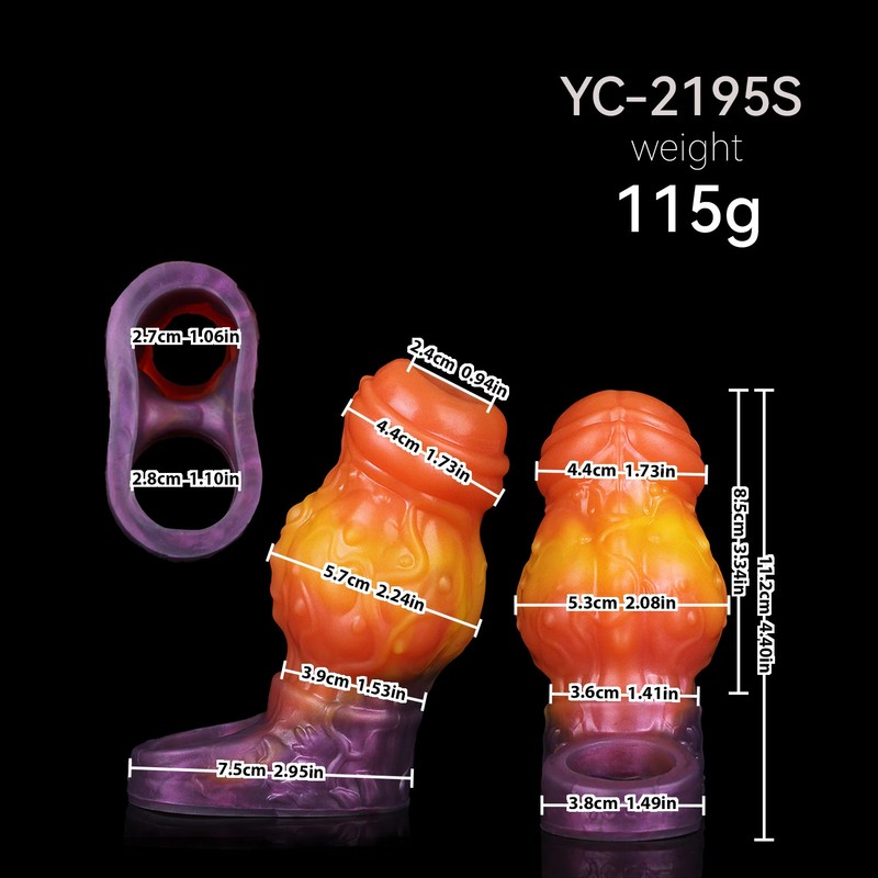 S/M/L Size Penis Sleeve Reusable Condom Silicone Big Knot Dildo Sheath Sex Toys