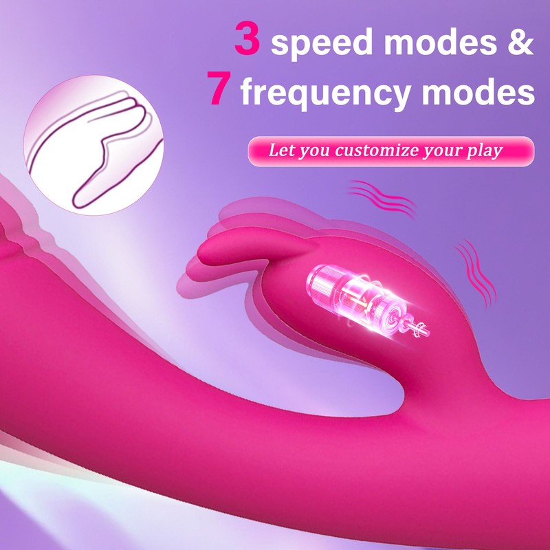 Rechargeable Heating Rabbit Vibrator Dildo G-spot Massager Sex Toy For Women US gallery