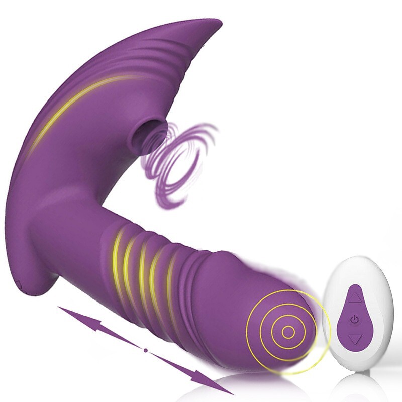 Clit Sucking Vibrator G-Spot Thrusting Dildo Massager Vibe Sex Toys for Women