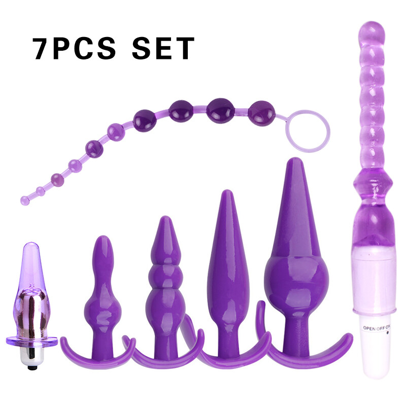 7pcs-Butt-Plug-Anal-Sex-Toy-WOMEN-MEN-Couples-Adult-Dildo-Massager-Vibration US