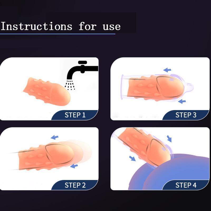 Reusable Penis Erection Cock Ring Foreskin Sleeve Men Enhancer Delay Ejaculation gallery