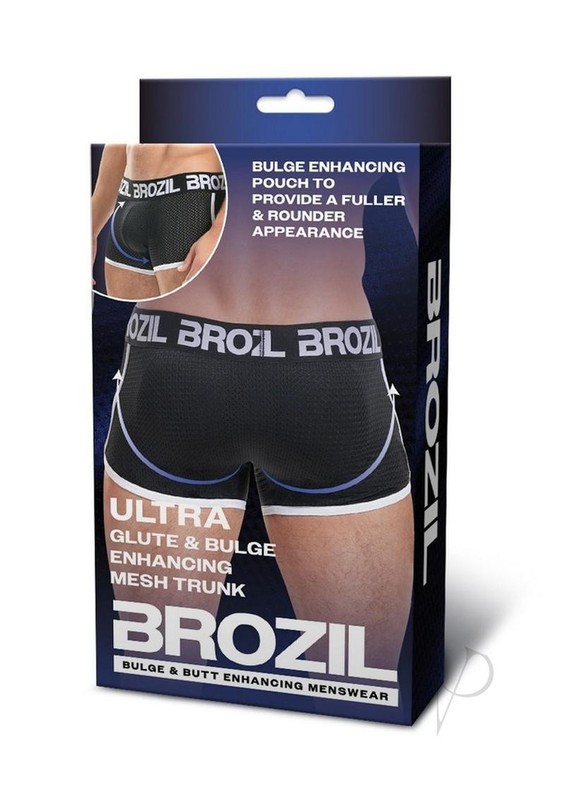Brozil Ultra Glute and Bulge Enhancing Mesh Trunk – Small/Medium – Black