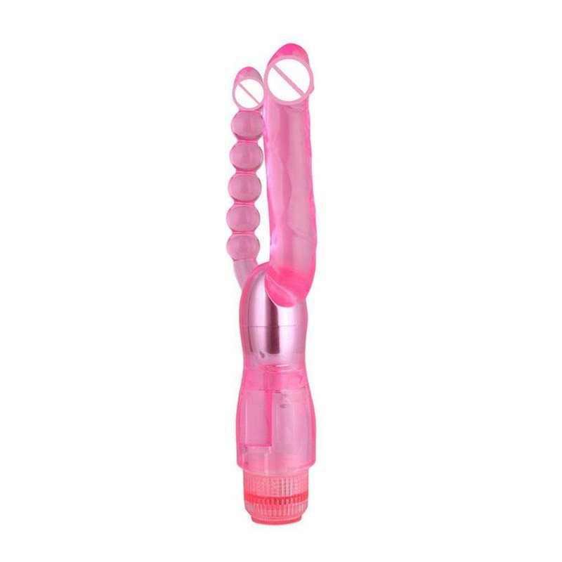 Juguete Sexual Double Consolador Anal Estimulador Masaje Vibrador Para Mujer gallery
