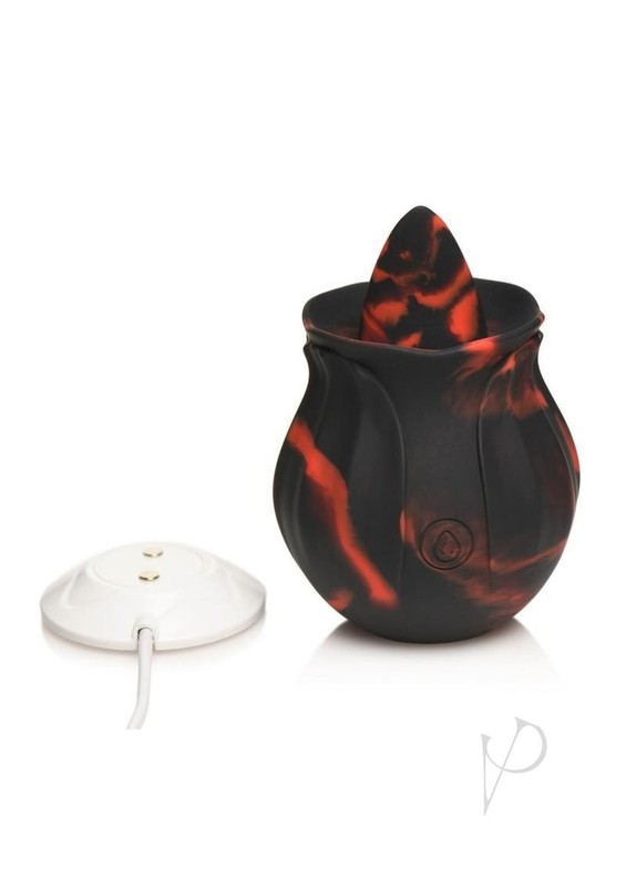 Bloomgasm Black Kiss Rimming Rose Rechargeable Silicone Clitoral Vibrator - gallery