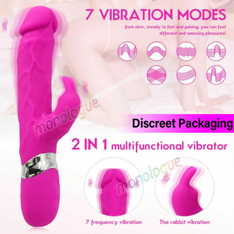 Thrusting Rotating Rabbit Vibrator Dildo G Spot Clit Massager Sex Toys for Women gallery
