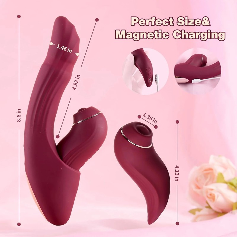 Vibrator Sex Toys Adult Dildo - QUZAR 6 in 1 Detachable Set Heating APP Vibe wit gallery