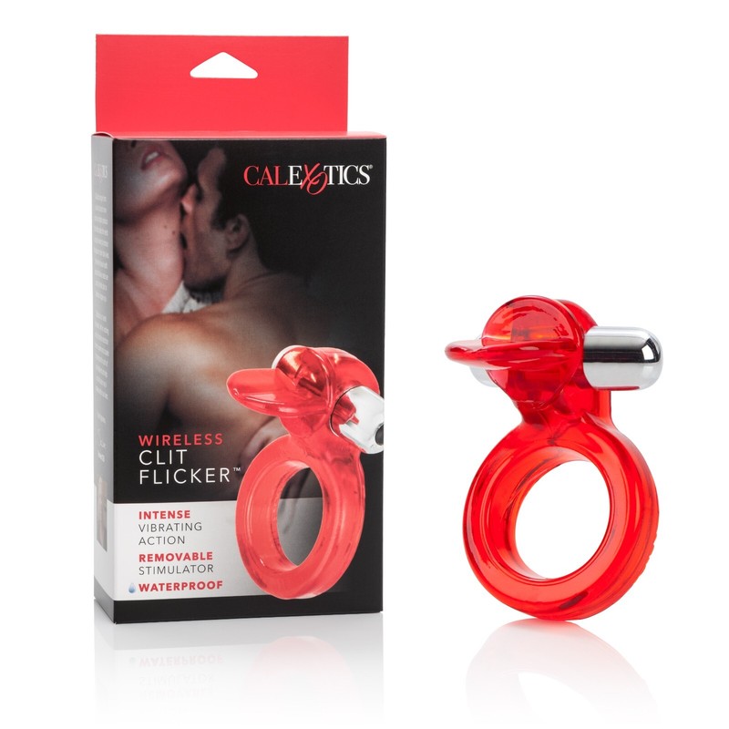 Cal Exotics Wireless Clit Flicker Red - Vibrating Penis Enhancer Cock Ring