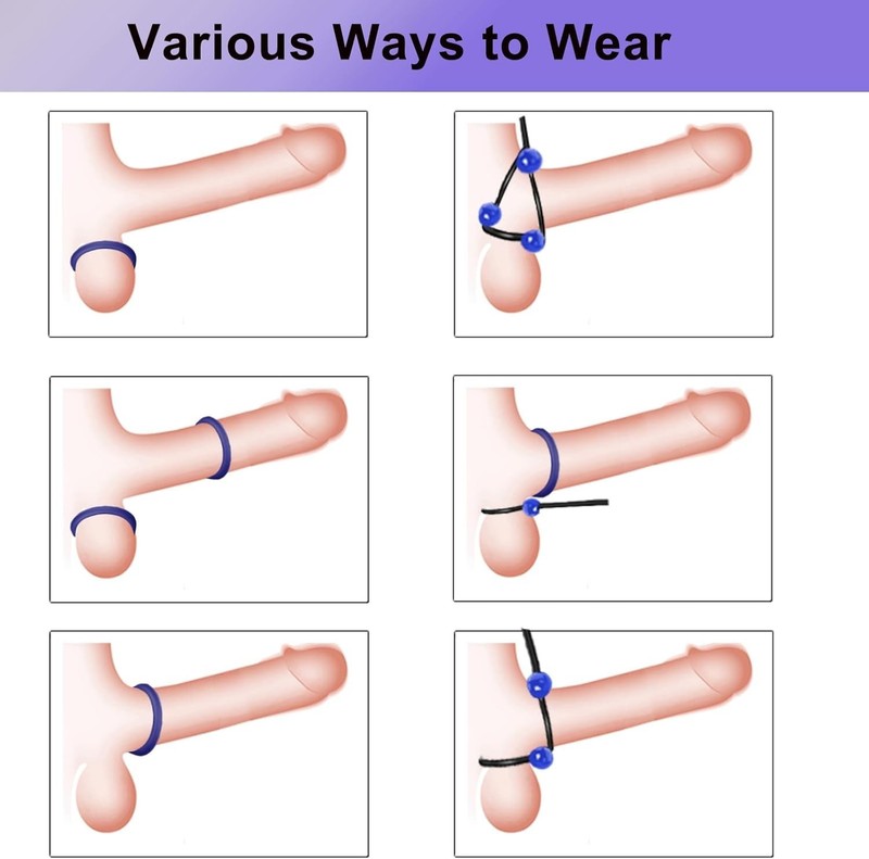 Dark Blue Adjustable Cock Rings for Men Easy to Clean Waterproof Design gallery