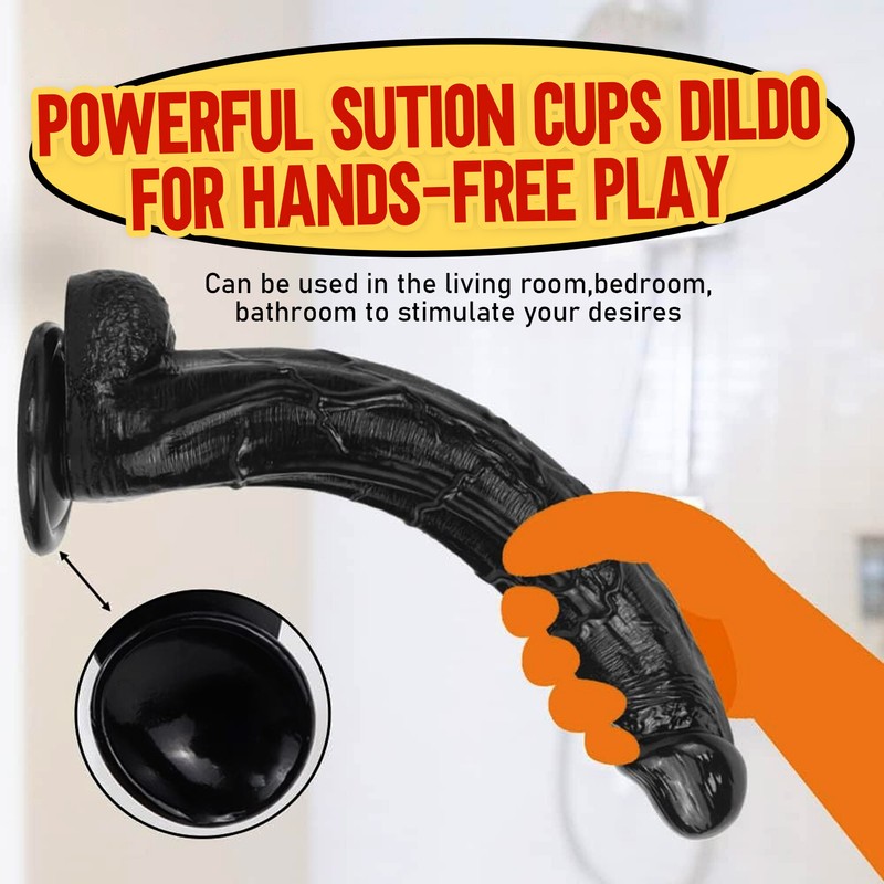 25CM Huge Big Dildo Suction Cup Realistic Penis Dong G-spot Sex Toy Female Black gallery