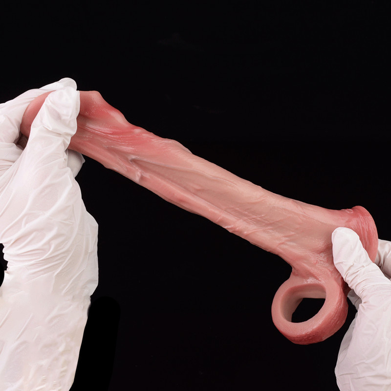 Male Penis Extender Sleeve Wearable Realistic Texture Cock Enlarger Enhancer gallery