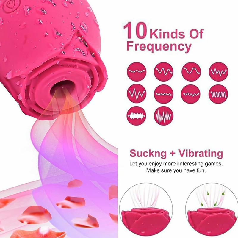 10 Sucking Modes Licking Vibrating Massager Clitoris Stimulator Suction Massage