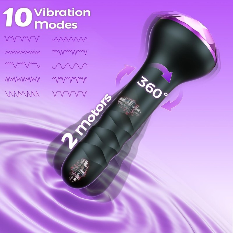 Vibrating Butt Plug Anal Toys, Prostate Massager with 10 Vibrating & Rotating Mo gallery
