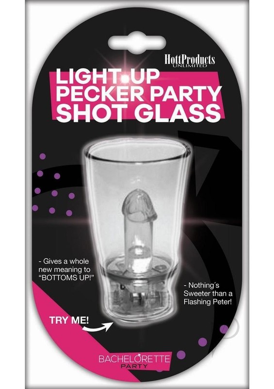 Multi-Colored Flashing Light Glowing Pecker Shot Glass Bachelorette Party Favor