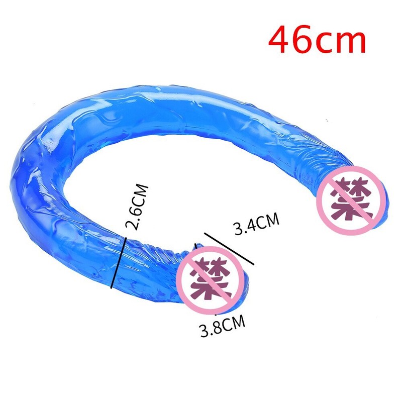 Big Double Head Dildo Long Jelly Realistic Double Ended Dildo Flexible Penis