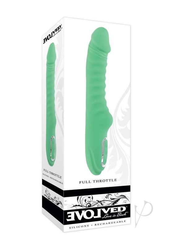 Full Throttle Rechargeable Silicone Warming Vibrator – Green