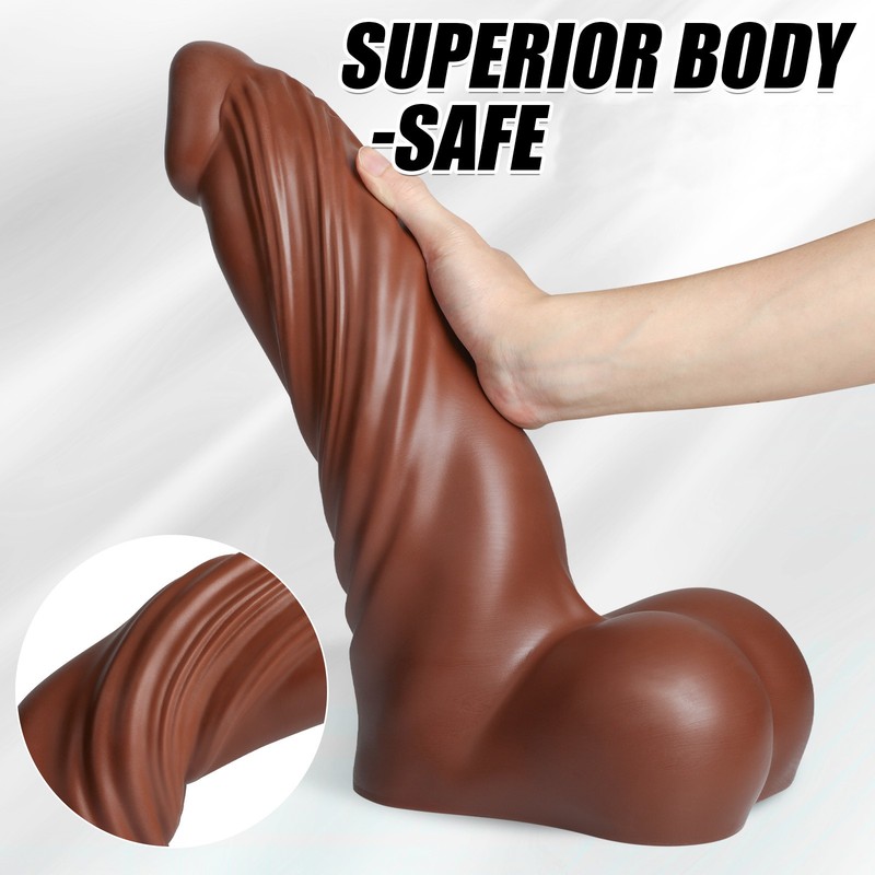 16.1&Prime; Realistic Dildo Penis Dong Suction Cup Anal Vagina Sex Toy for Women Brown