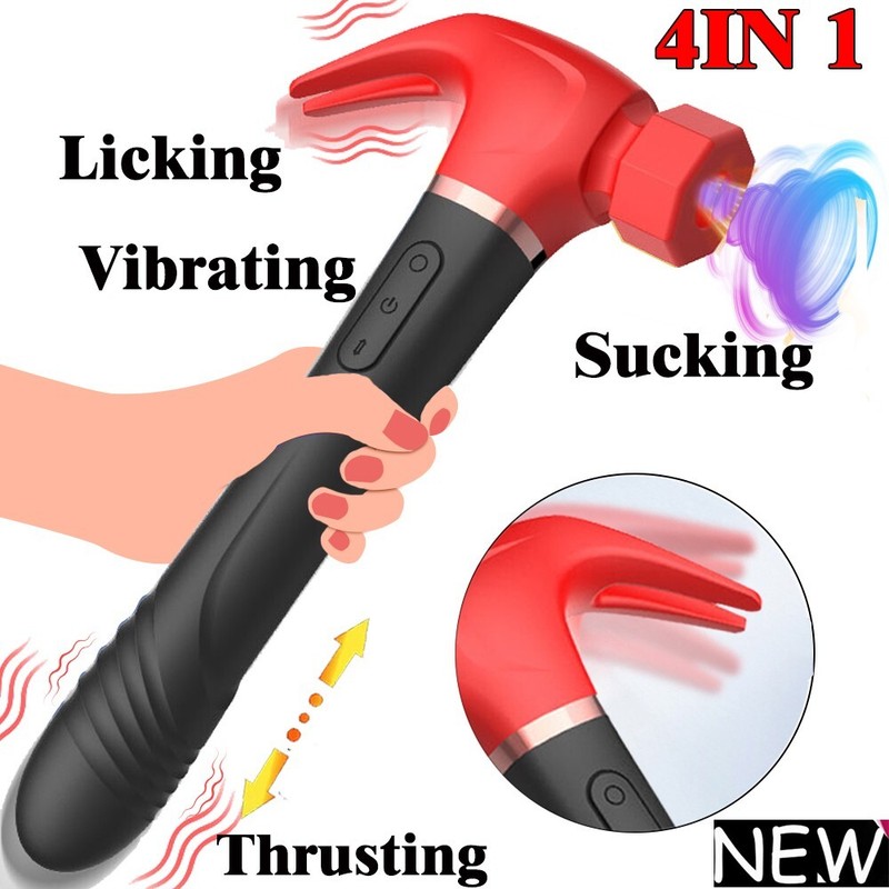 Huge Large Thrusting Sucking Vibrator Dildo G-Spot Masturbator Sex Toy For Women