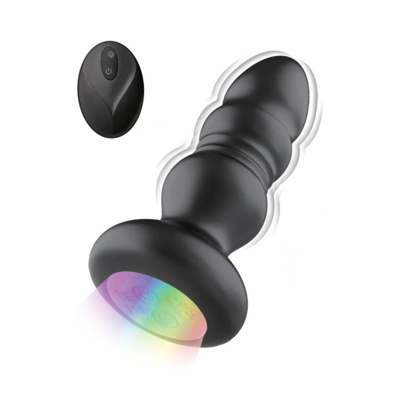 Atomic Thrusting Light-Up Rechargeable Silicone Power Plug with Remote Control gallery