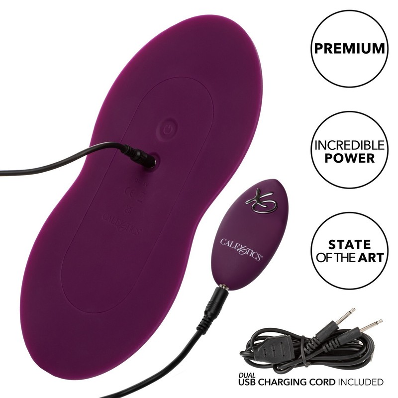 Lust remote-control Dual Rider Vibrating Silicone Massager Purple Rechargeable gallery