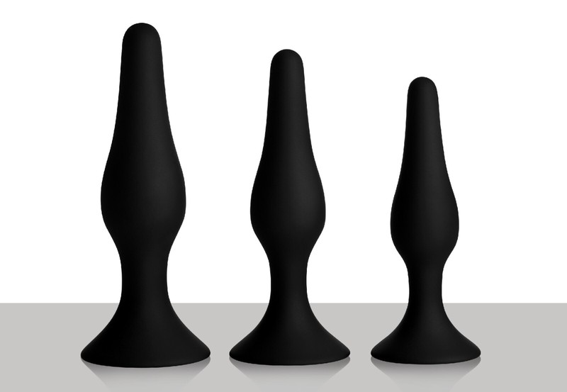 Master Series Triple Tapered Silicone Anal Trainer Black Set Of 3 gallery