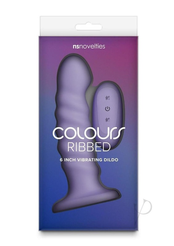 Colours Ribbed Rechargeable Silicone Vibrating Dildo with Remote Control 6in –
