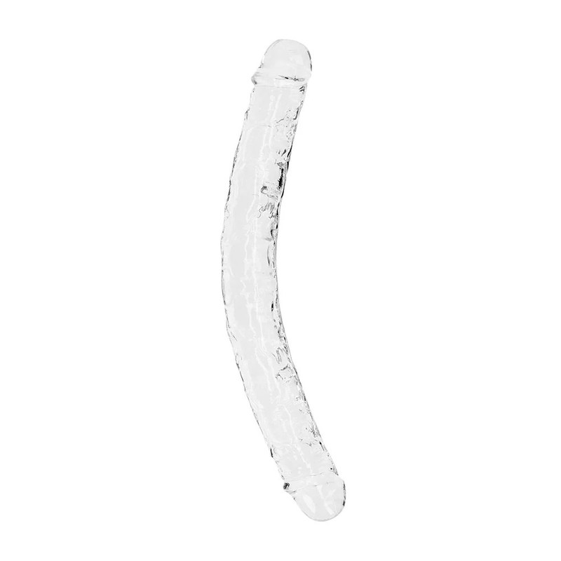 RealRock Crystal Clear Double Dong 13 in. Dual-Ended Dildo Clear gallery