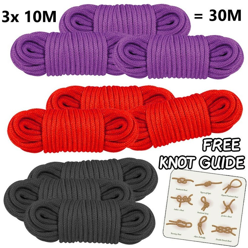 3pack Soft Cotton Rope 10m/33ft BDSM Bondage Shibari Restraint Binding Roleplay