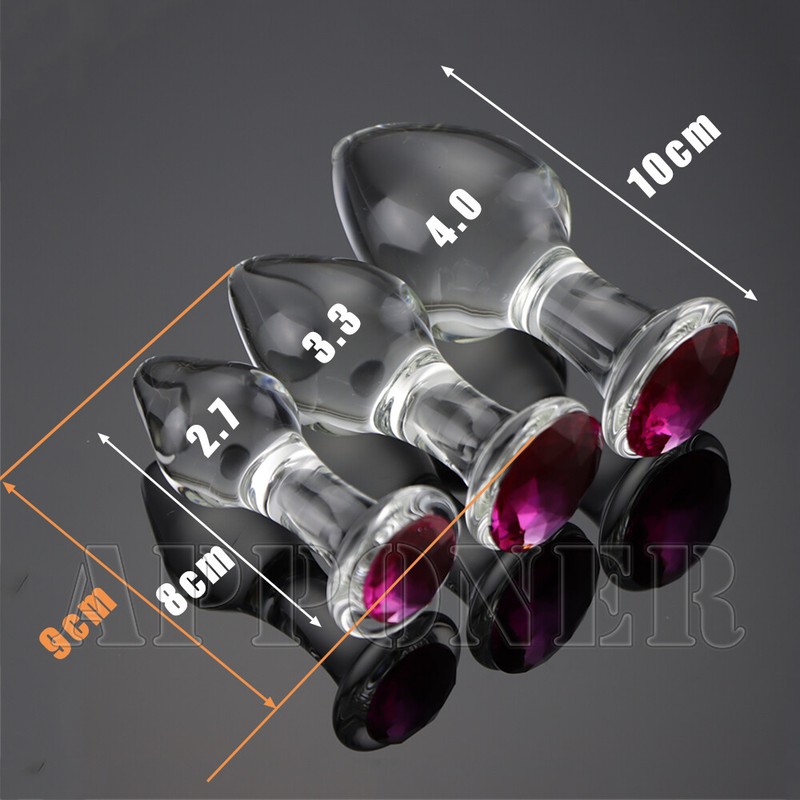 3Pcs/Set Glass Beads Jewelry Plug Set Prostate Massager Stimulation Sex Toys