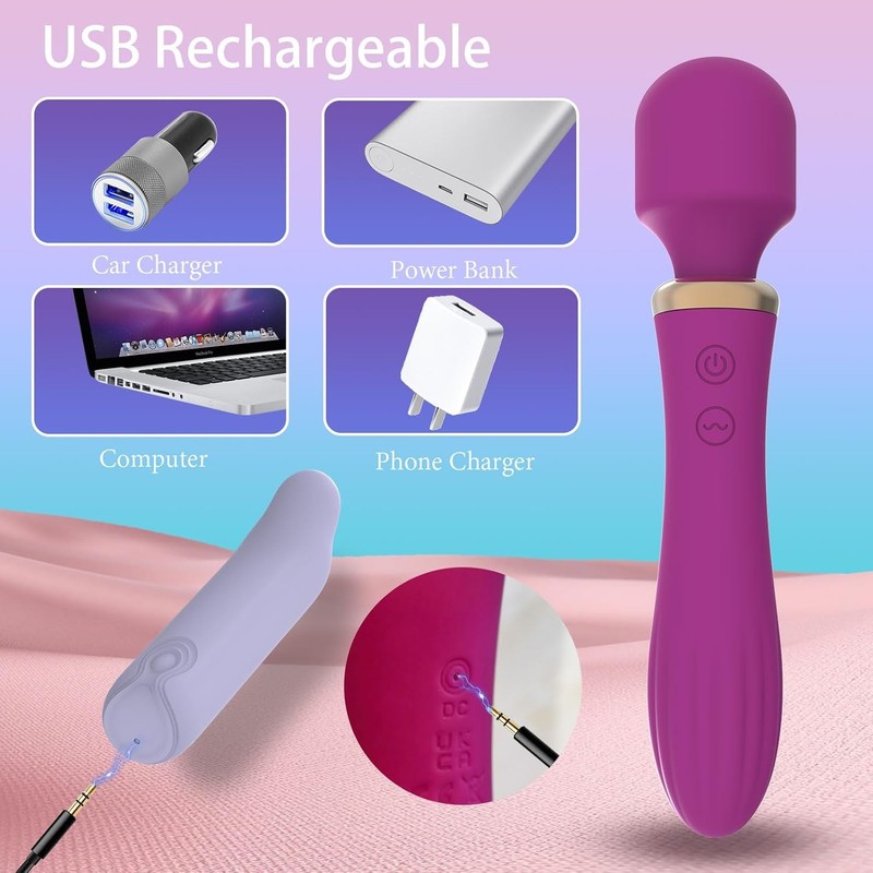 G-spot Clitoral Wand Bullet Vibrator - Adult Sex Toys Double End Vibrator Set Di gallery