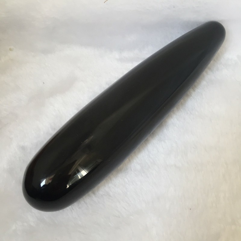Natural Back Obsidian Massage Wand Crystal Dildo Woman Healing Crysta Penis