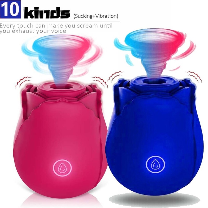 2PC ROSE-Sucking-Vibrator-Clit-Sucker-Dildo-Women-G-spot-Massager Sex-Toy USA