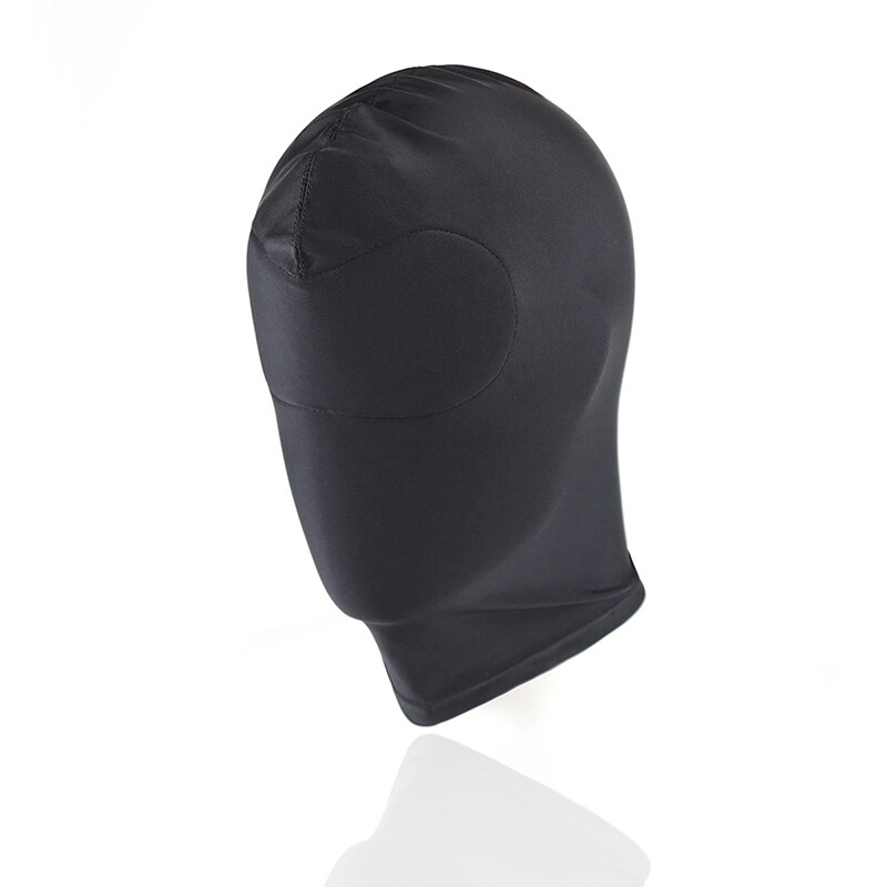 Black Restraints Spandex Open Mouth Oral Sex Hood Slave Hood Dominatrix Hood SM