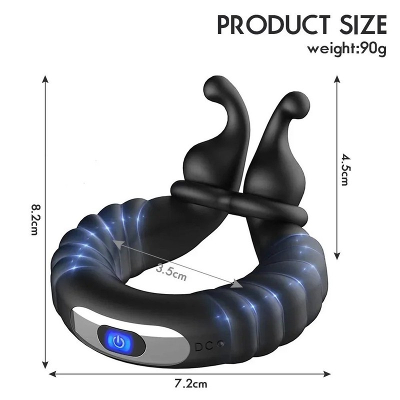 Vibrating Cock Rings Adjustable Penis Ring Silicone Rechargeable For Men Sex Toy gallery