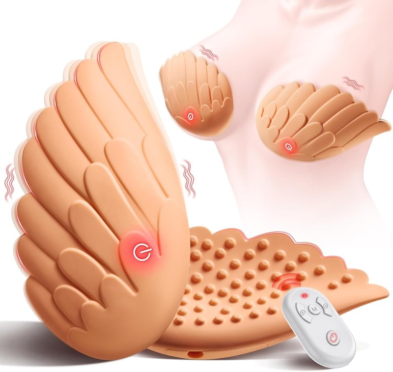 Vibrators Nipple Women Sex Toy – Angel Wings Breast Vibrating Stimulator with 7