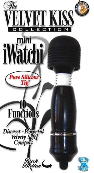 Velvet Kiss Collection Mini iWatchi Silicone Tip Black 4&Prime; Vibe Travel Massager