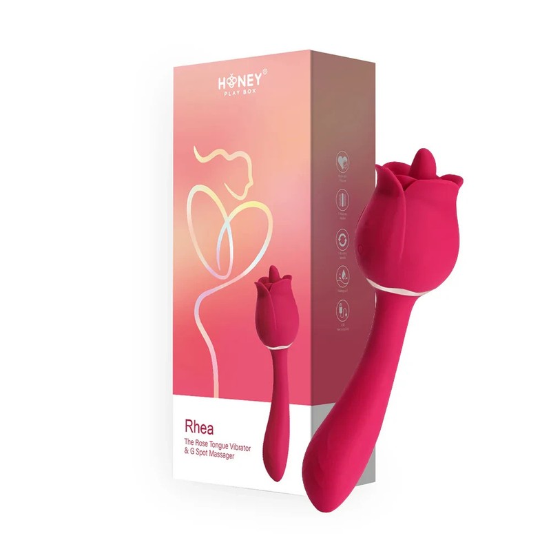 Honey Play Box Rhea Rose Clit Tongue Licking Vibrator & G-spot Massager