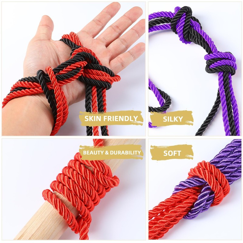 BDSM Shibari Bondage Sex Rope - Kit Adult 3pack-multicolor, 3 Colors gallery