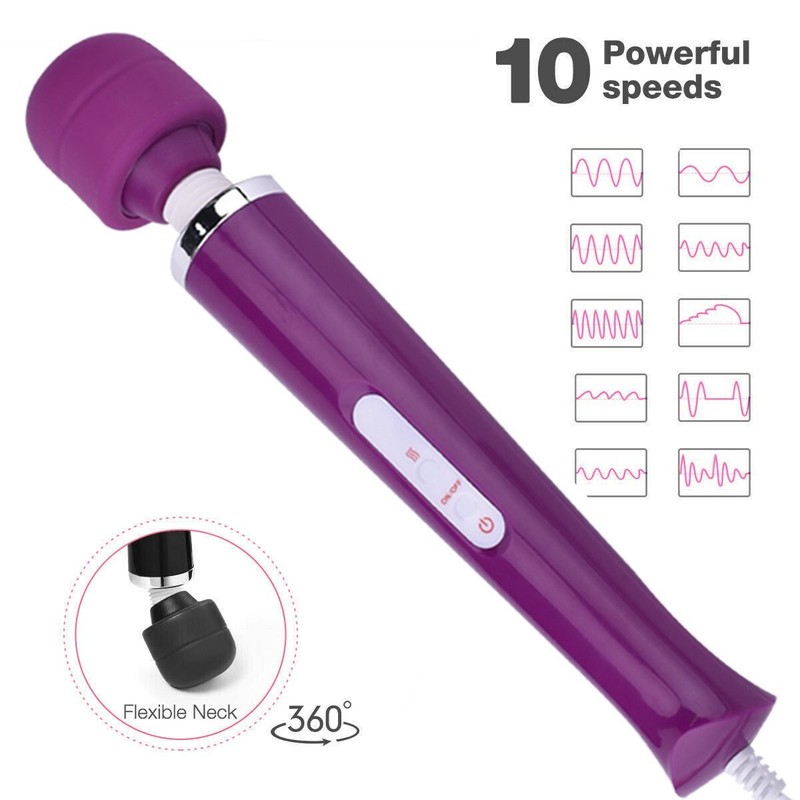 Multi-Speed Vibrating Powerful Handheld Massager Wand Personal Full Body Therapy gallery